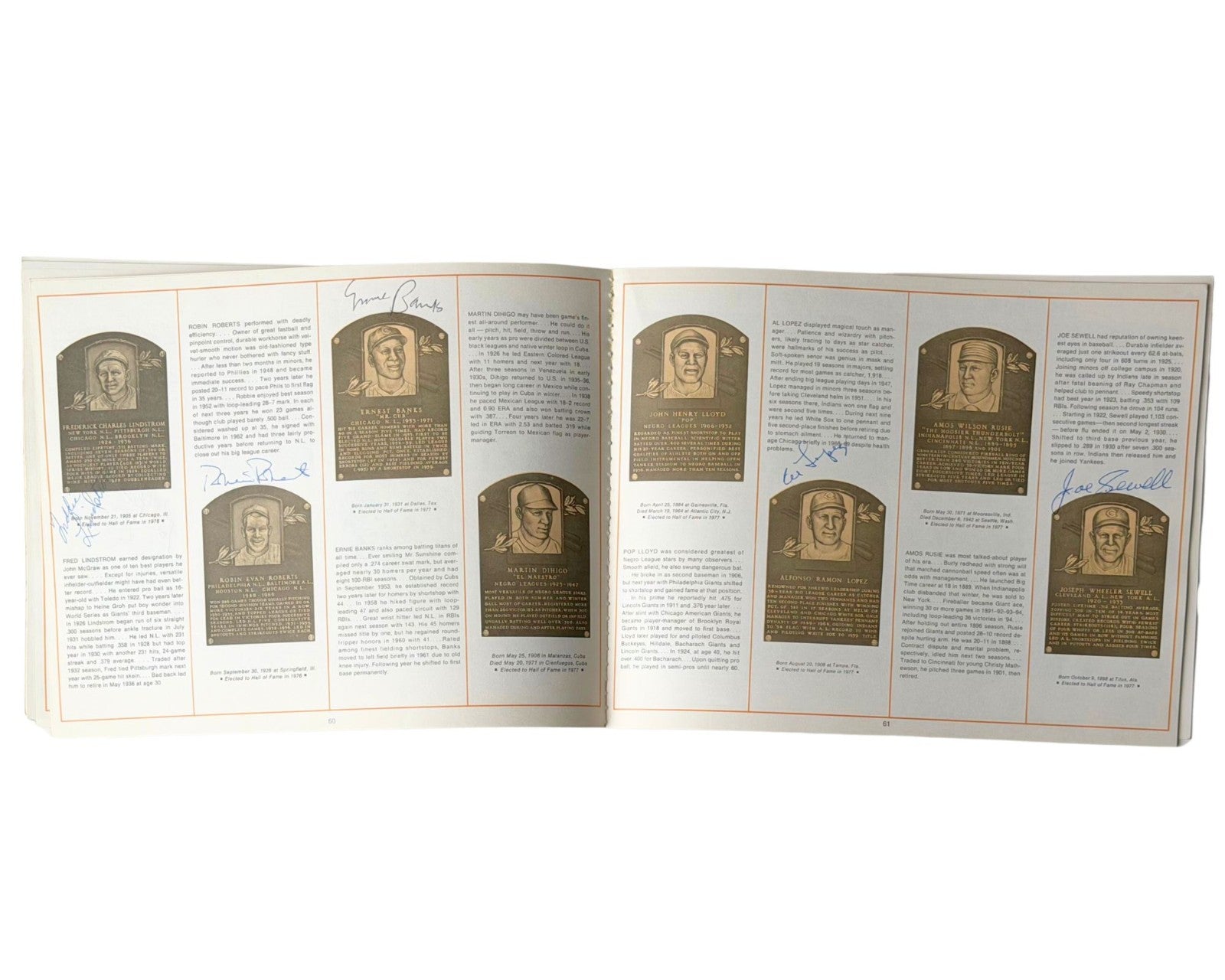 Baseball HOF Multi Signed Program: Satchel Paige, Grimes, Musial & 20 More! JSA