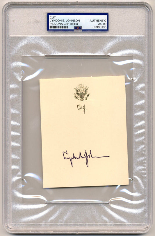 President Lyndon B. Johnson Signed Cut, Clean Example PSA/DNA