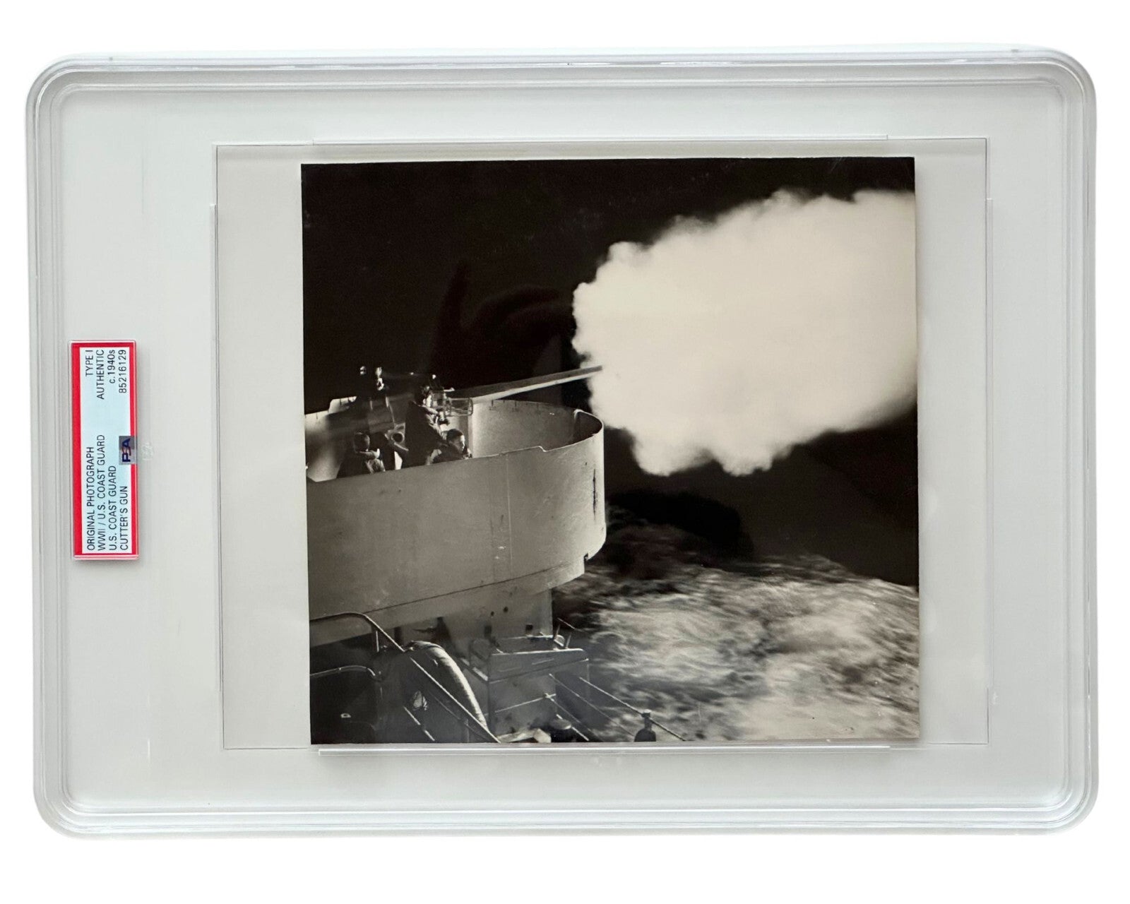 WWII: US Coast Guard Fires at Enemy Sub! PSA Type 1 Original Photograph