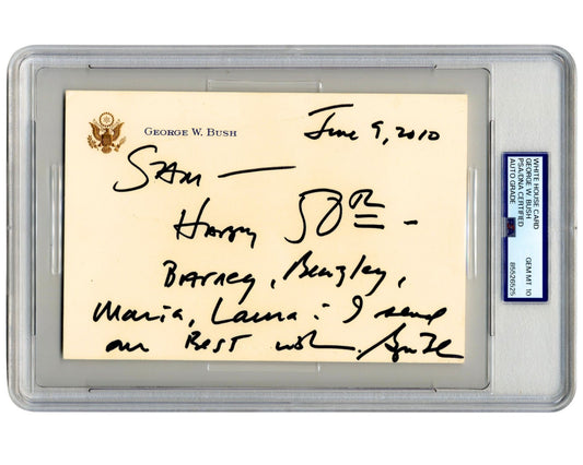 President George W. Bush Signed Handwritten Letter to W.H. Valet PSA Gem Mint 10
