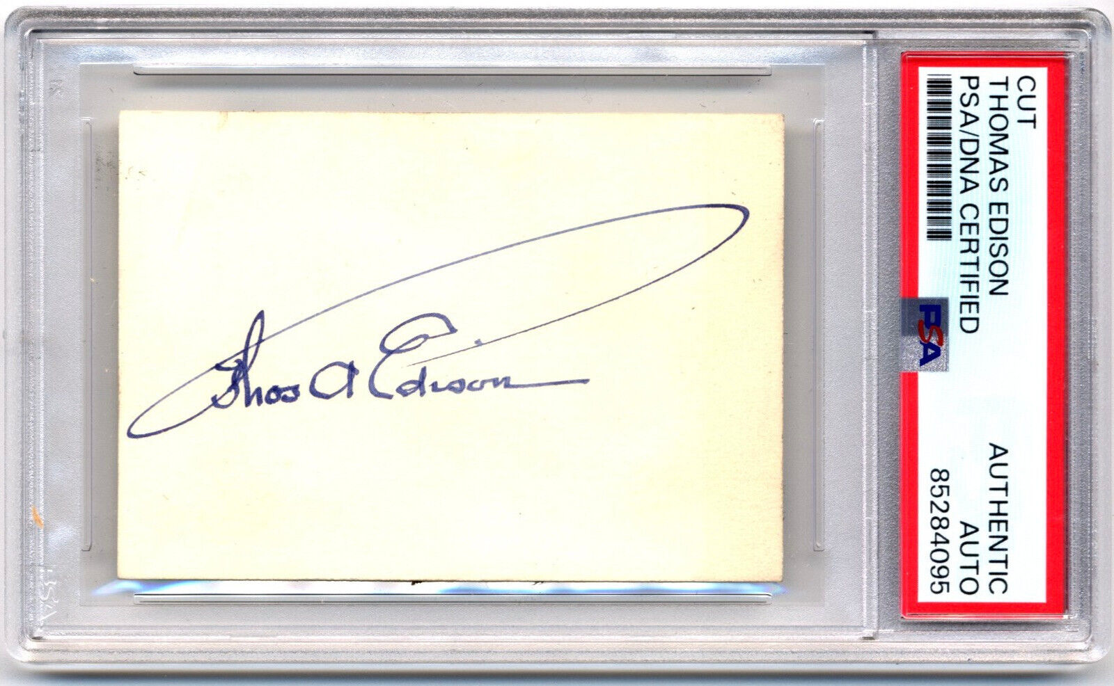 Inventor THOMAS A. EDISON Iconic Umbrella Cut Signature, Gorgeous! PSA/DNA Auto