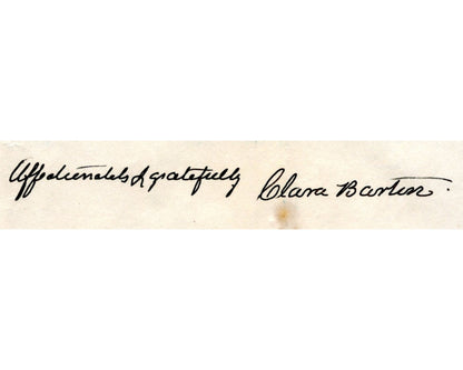 Clara Barton Signed Letter on Caring for Loved One in Final Years PSA Bold Auto