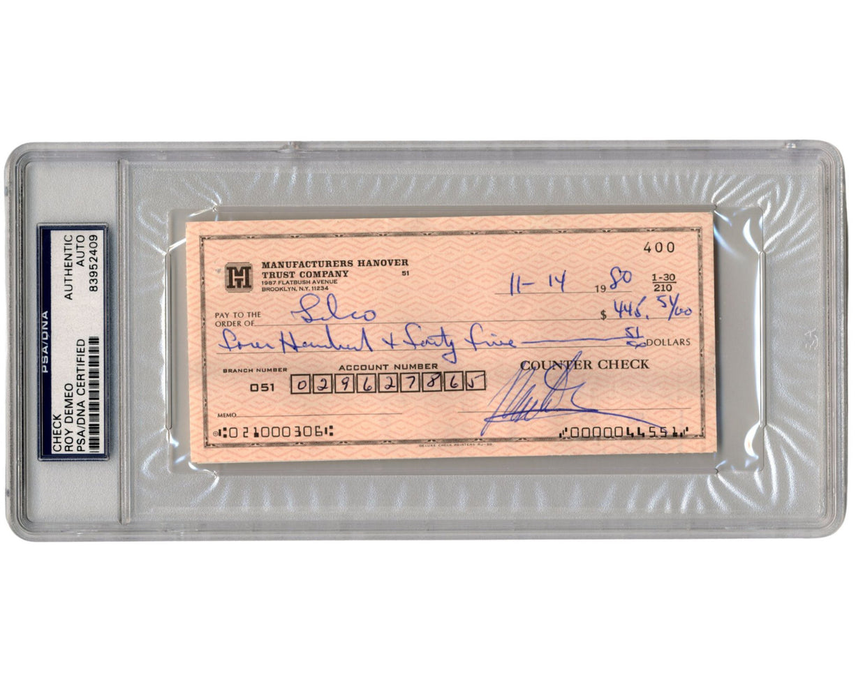 Gangster Roy Demeo Signed Check PSA! Gambino Crime Family! MAFIA History