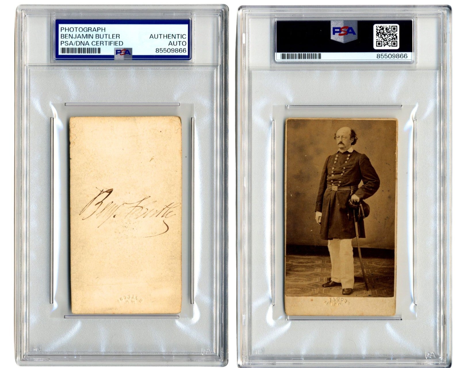 Rare Union Civil War General Benjamin Butler Signed CDV PSA Auto - Gorgeous