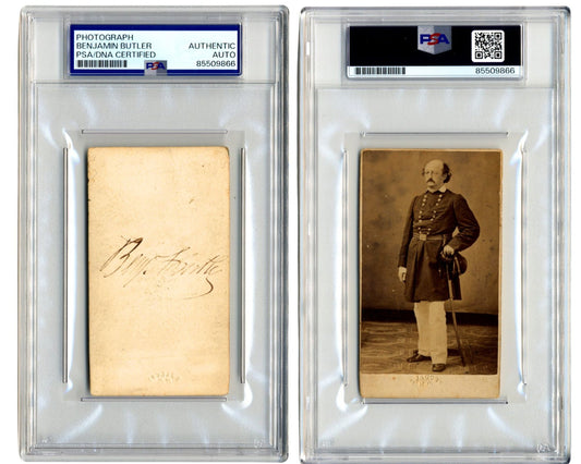 Rare Union Civil War General Benjamin Butler Signed CDV PSA Auto - Gorgeous