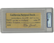 Laurel & Hardy Star Stan Laurel Bold Signed Check PSA 8