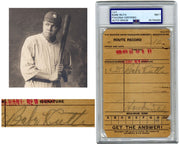 Yankee Icon Babe Ruth Bold Signed Western Union Cut from Final MLB Season PSA 7