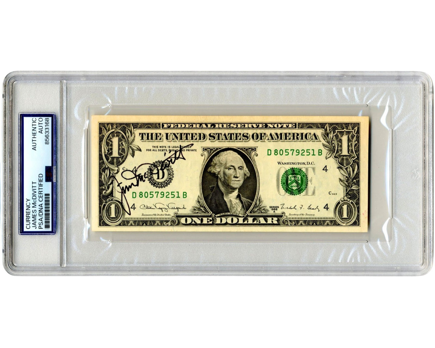 Gemini & Apollo Astronaut James McDivitt Signed Currency $1 Dollar Bill PSA Auto