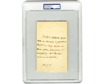 First Lady Dolley Madison Rare Signed Note Declining Invite! PSA/DNA Auto