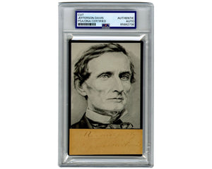Confederate President Jefferson Davis Signed Cut Display PSA