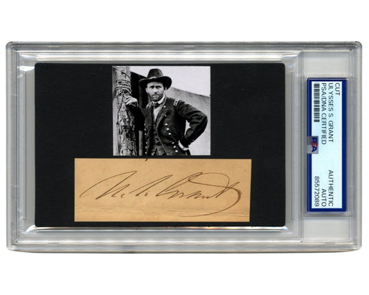 President Ulysses S. Grant Signed Cut Display w/ Iconic Civil War Era Photo PSA