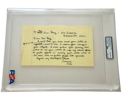 Pres. RONALD REAGAN Letter ALS PSA Gem Mint 10 Urges Cabinet To Serve & Protect