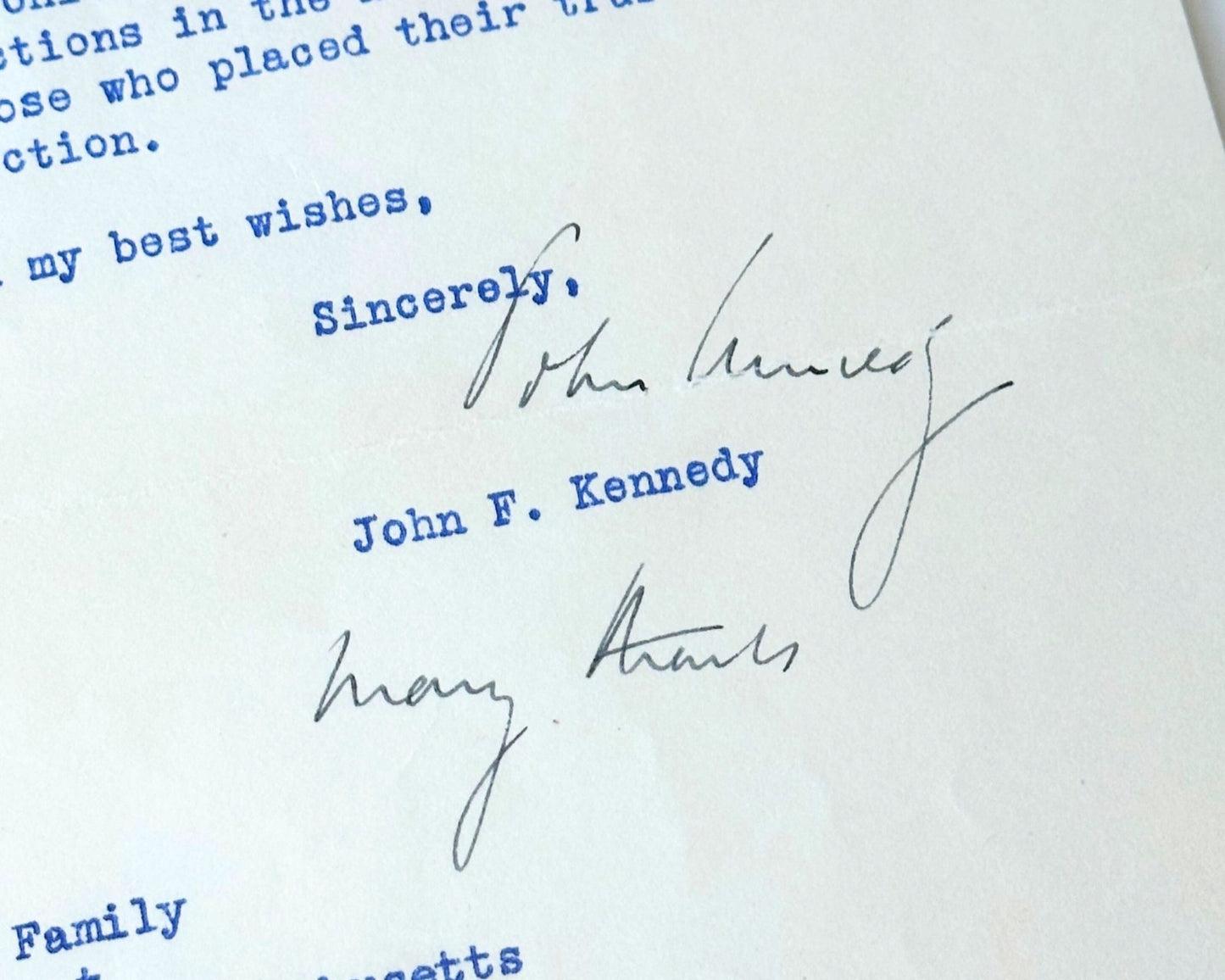 President John F. Kennedy Signed Letter Flown to Intl. Space Station! PSA Auto