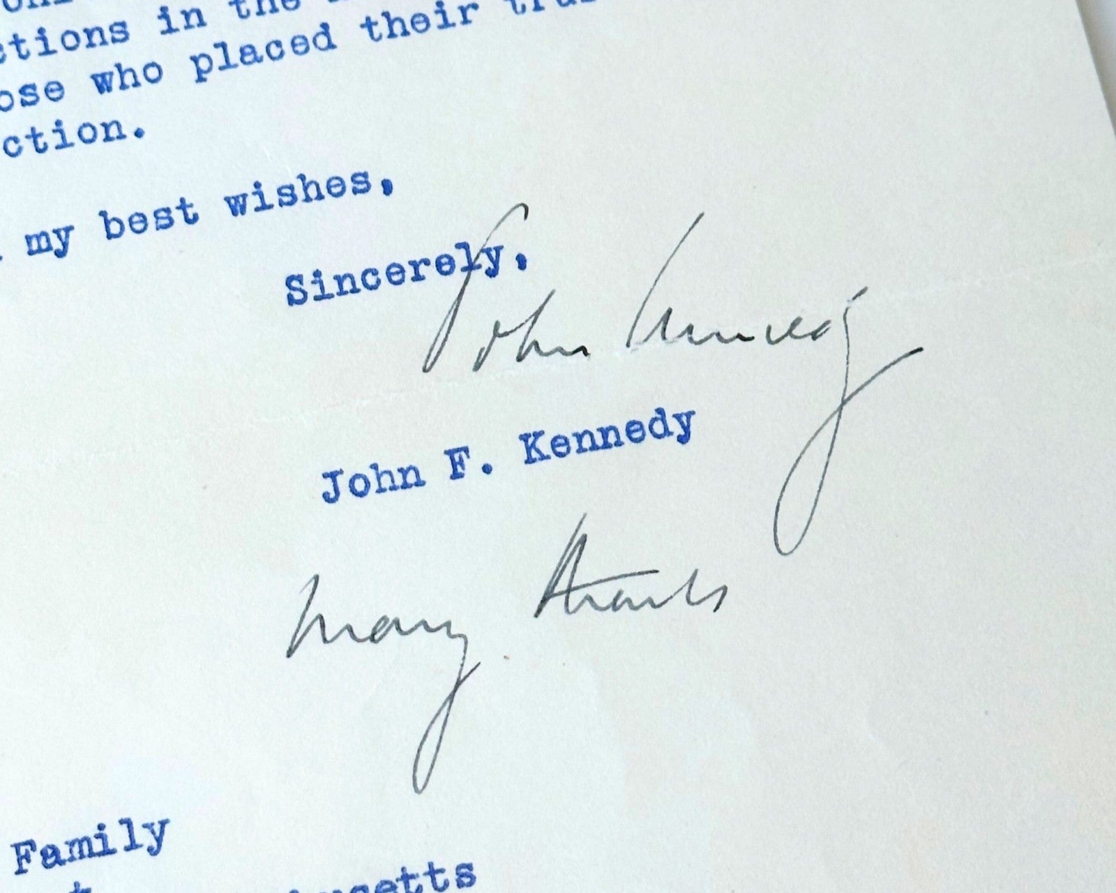 President John F. Kennedy Signed Letter Flown to Intl. Space Station! PSA Auto