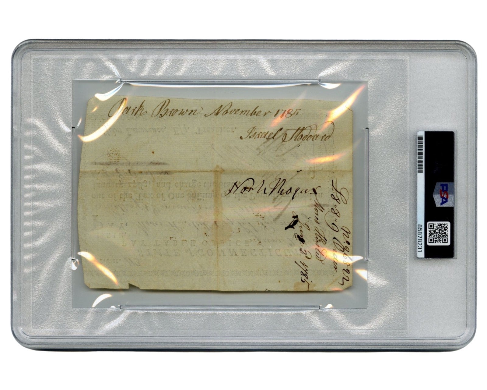 Oliver Wolcott, Jr. Settles Revolutionary War Finances for Connecticut! PSA Auto