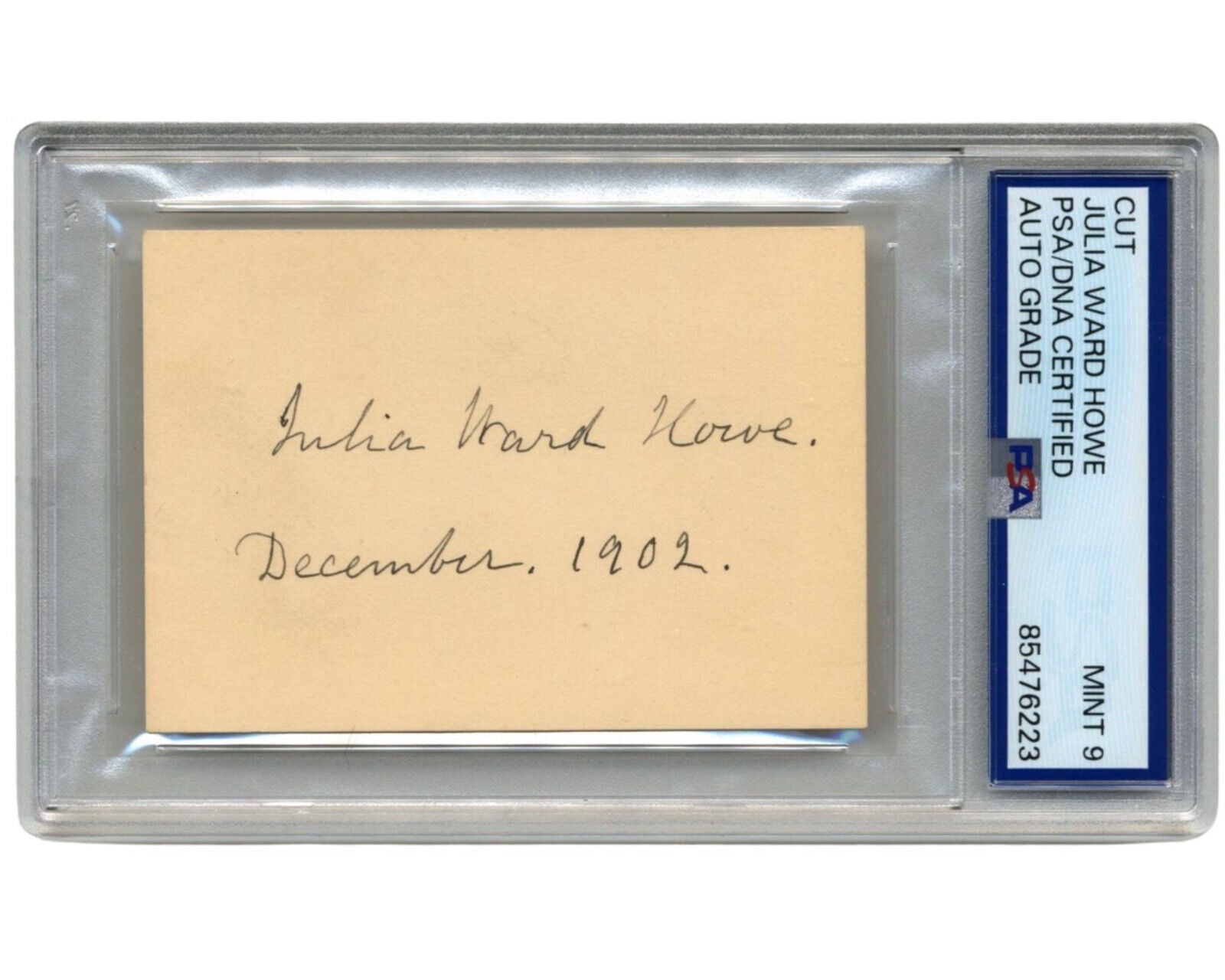 The Battle Hymn of the Republic JULIA WARD HOWE Signed PSA Mint 9 Auto