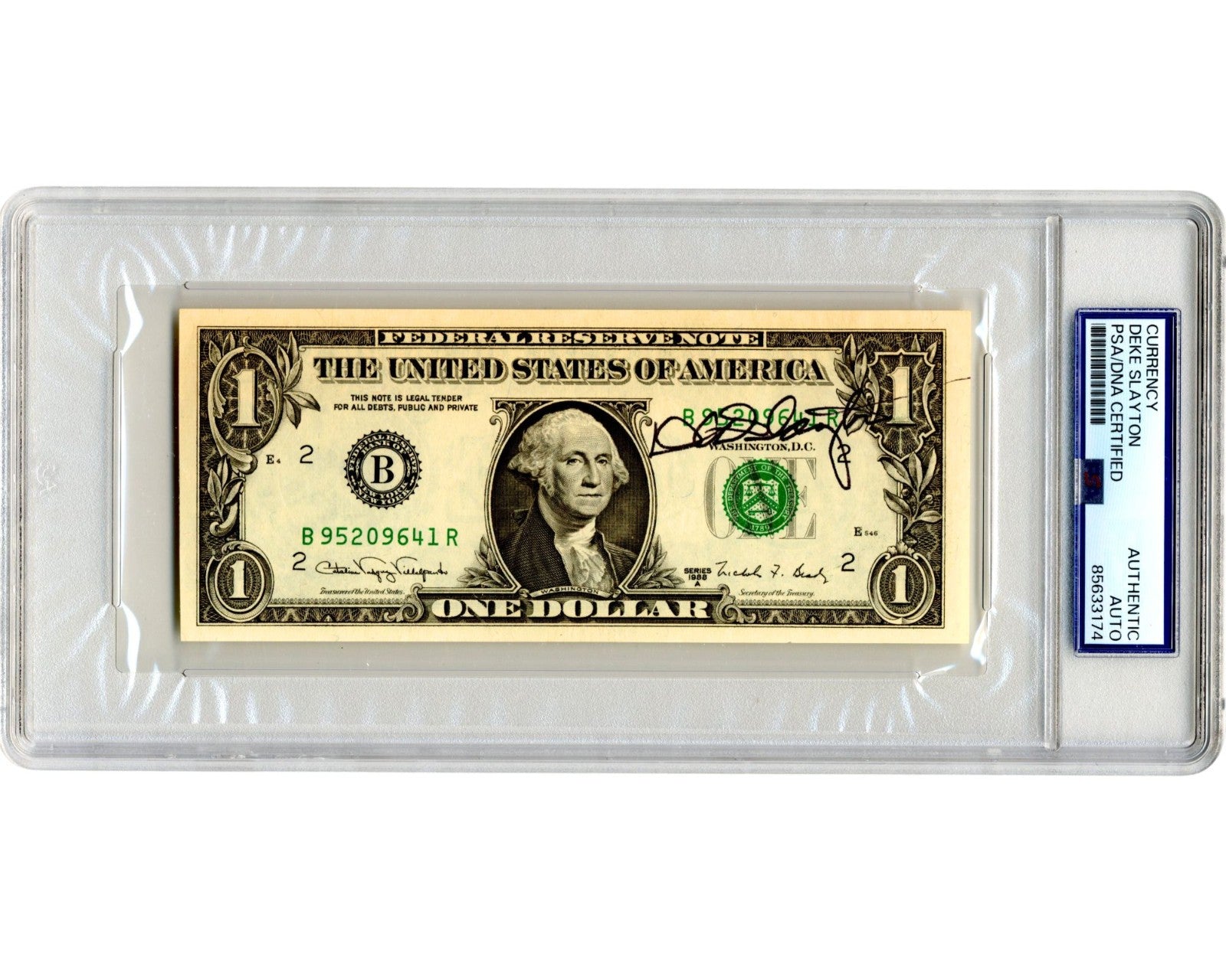 Mercury 7 Astronaut Deke Slayton Signed Currency $1 Dollar Bill PSA Auto