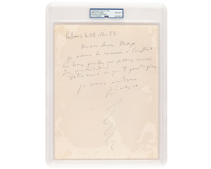 Rare Pablo Picasso Signed Handwritten Letter to his Financial Advisor PSA Auto