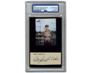 General Douglas MacArthur Signed Display with Iconic Pipe Picture! PSA Auto