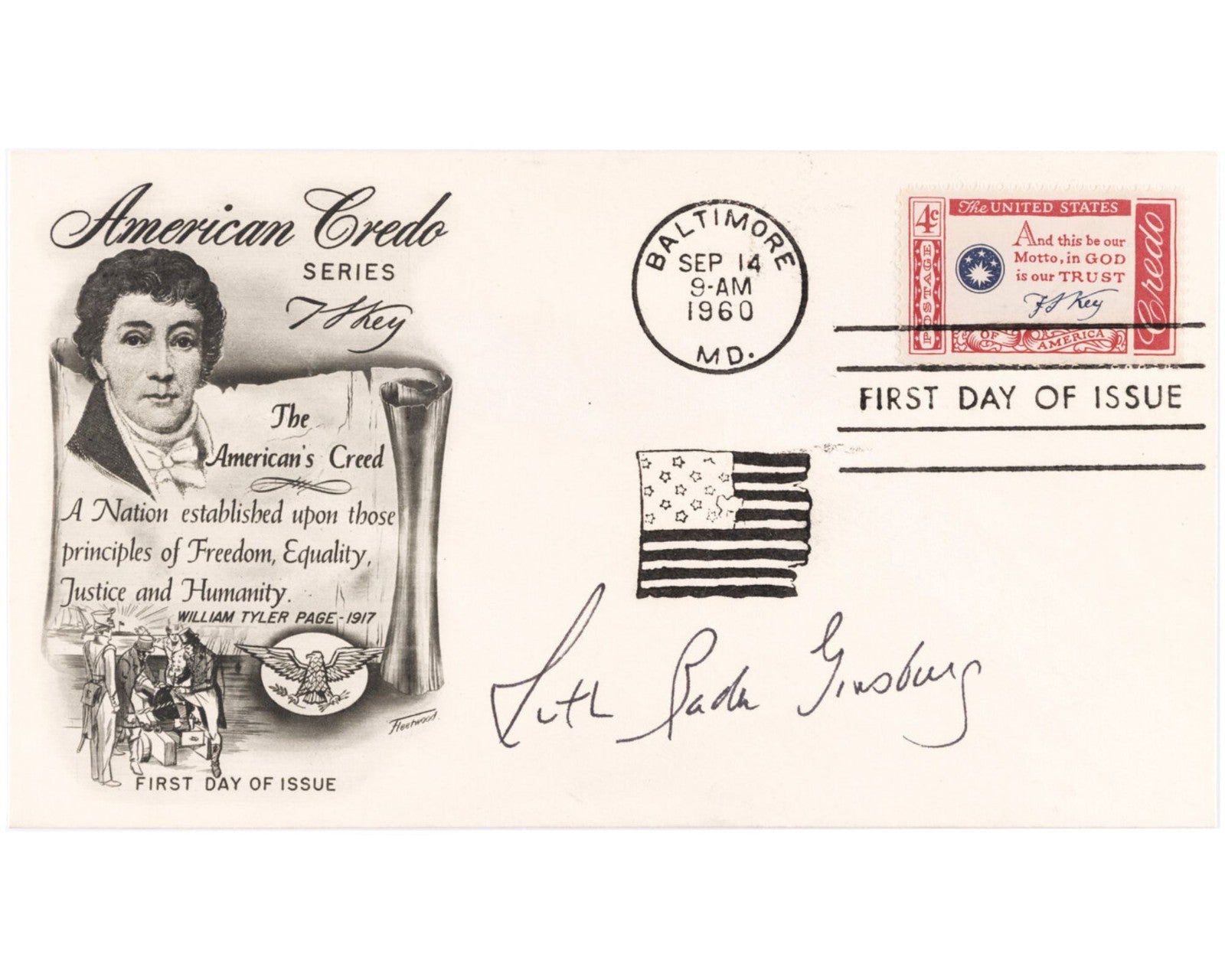 Supreme Court Justice Ruth Bader Ginsburg Signed First Day Cover JSA - Gorgeous!
