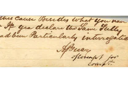 Aaron Burr Signed Note Cut from Law Doc - Vice President & Hamilton Killer! PSA