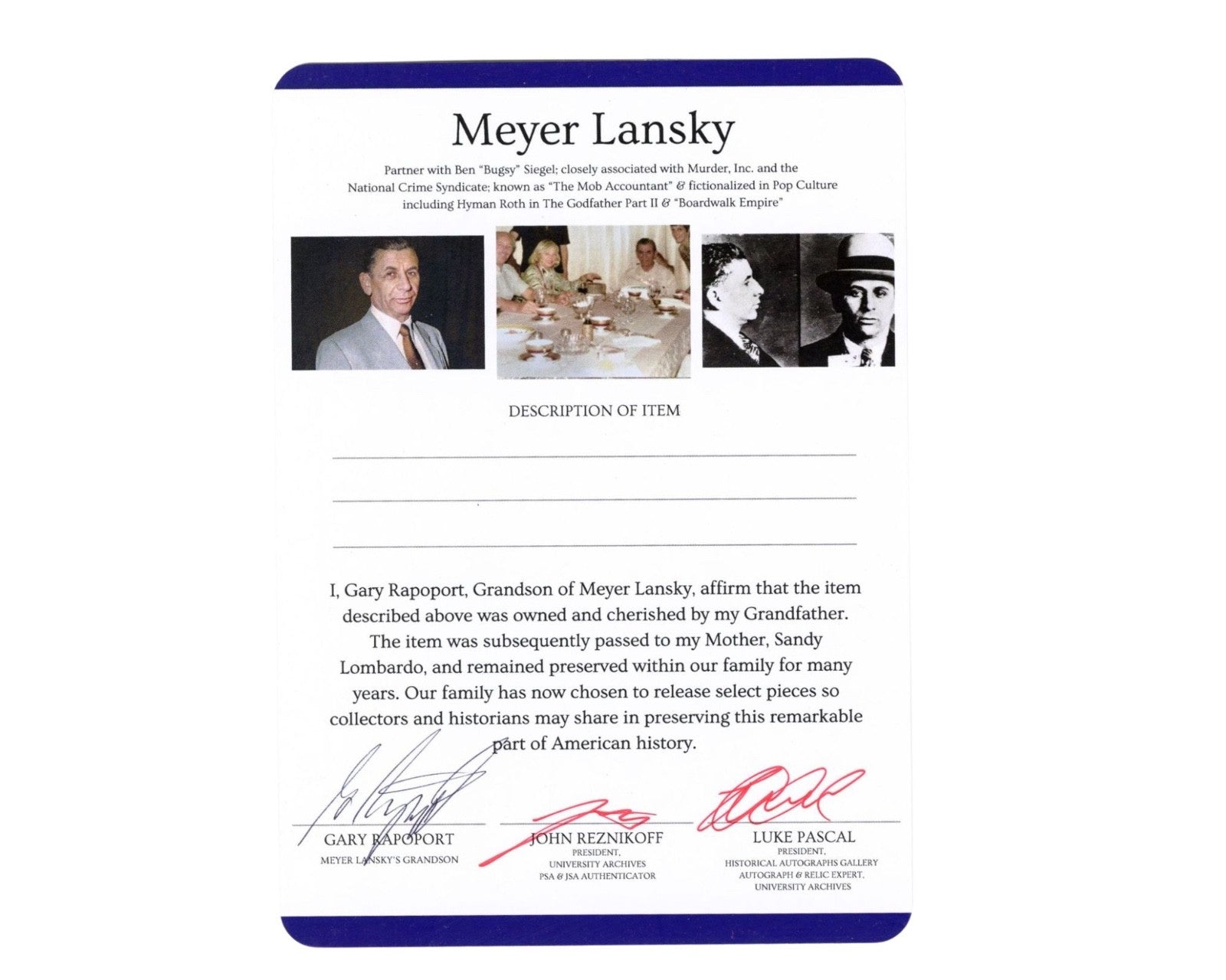 Mob Accountant Meyer Lansky Handwritten & Signed Letter to Daughter Ex. Grandson