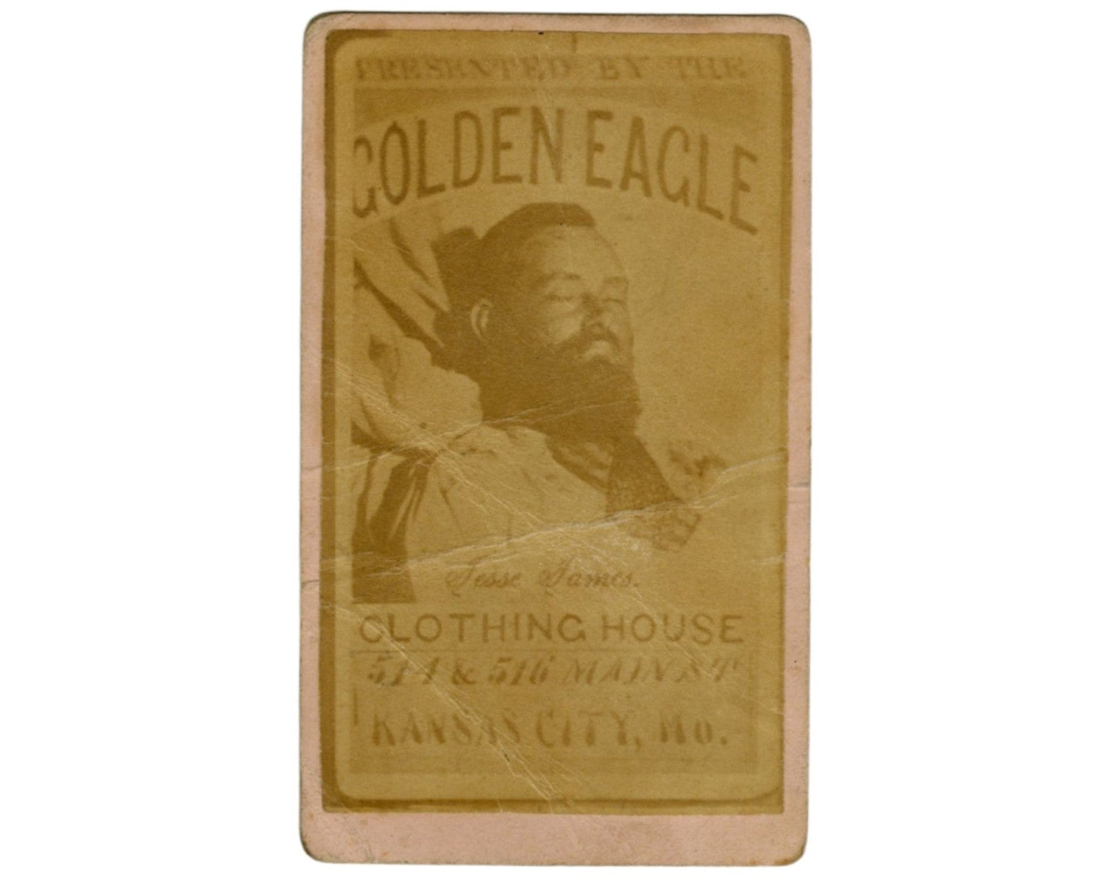 Rare CDV of Jesse James "Golden Eagle Clothing House" Death Shot!