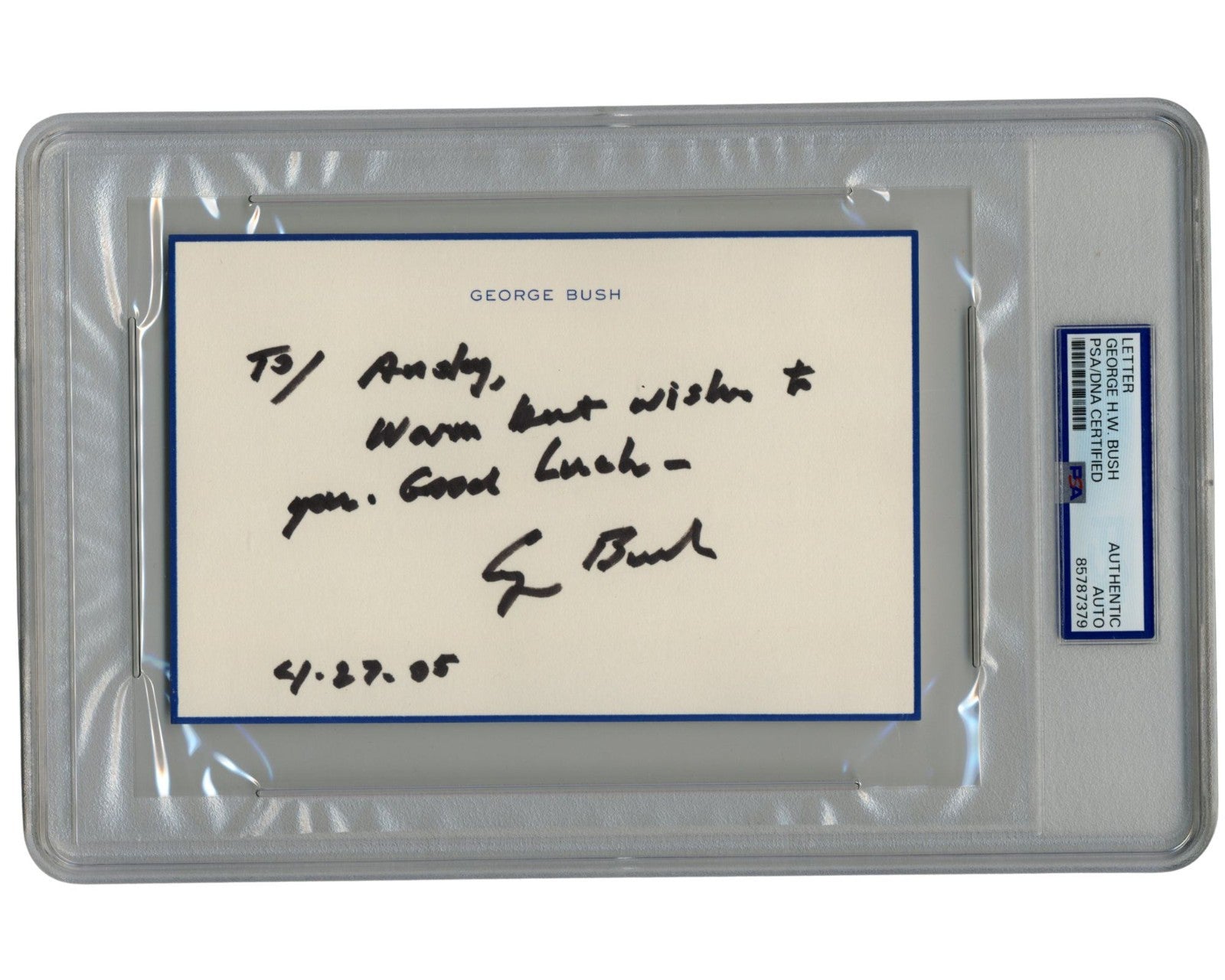 President George H.W. Bush Handwritten & Boldly Signed Letter PSA