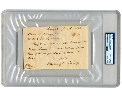 Sleepy Hollow's Washington Irving Signed Check Buying Horses! Headless? PSA