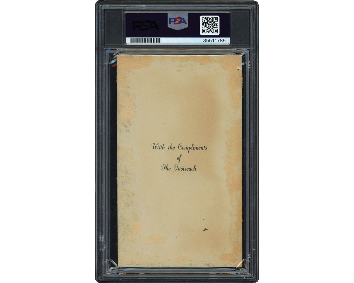 President of Ireland & Prime Minister  Eamon De Valera Signed Greeting Card PSA