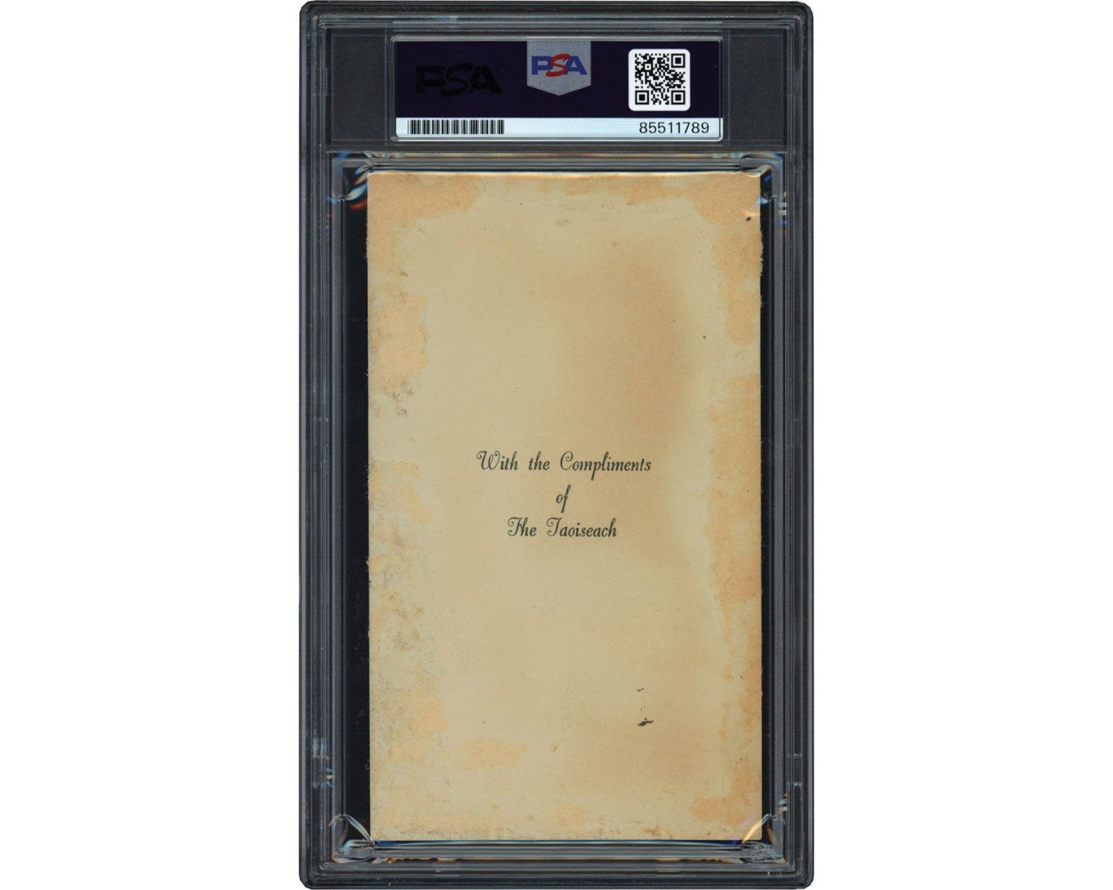 President of Ireland & Prime Minister  Eamon De Valera Signed Greeting Card PSA