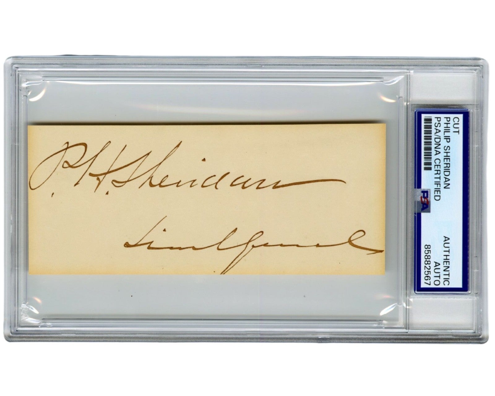 Civil War Union General Phillip Sheridan Bold Signed Cut Signature PSA Auto