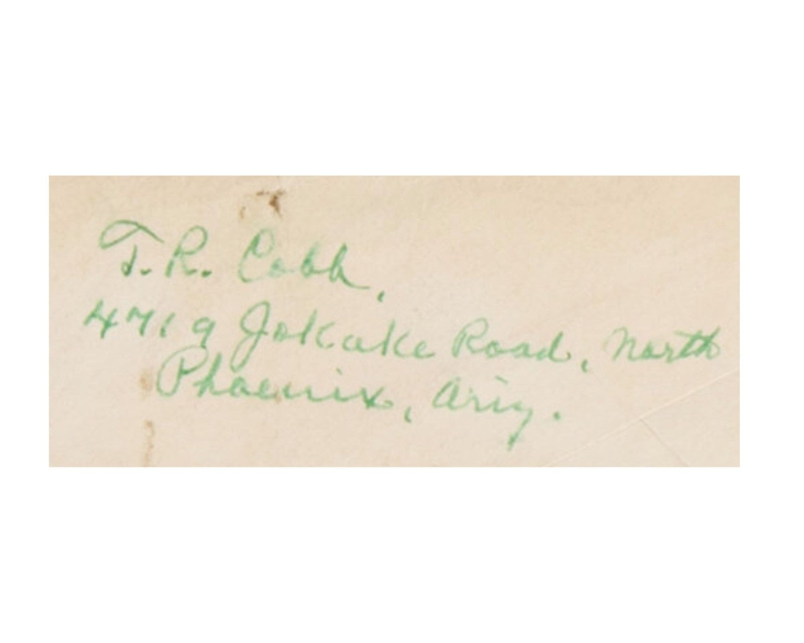 Ty Cobb Signed Envelope Addressed to North Carolina PSA & BAS (Beckett) Auto