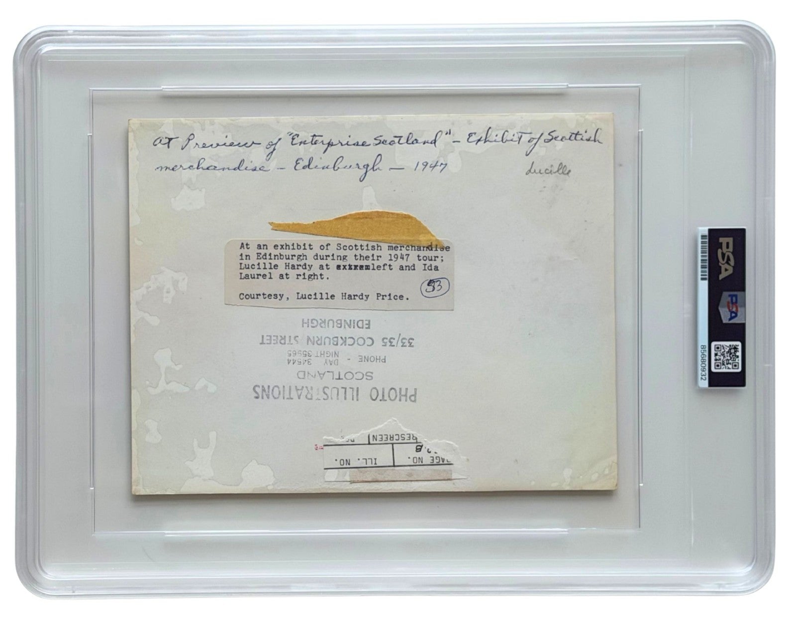 Unique Oliver Hardy & Stan Laurel Signed Original Photograph PSA 7 Auto