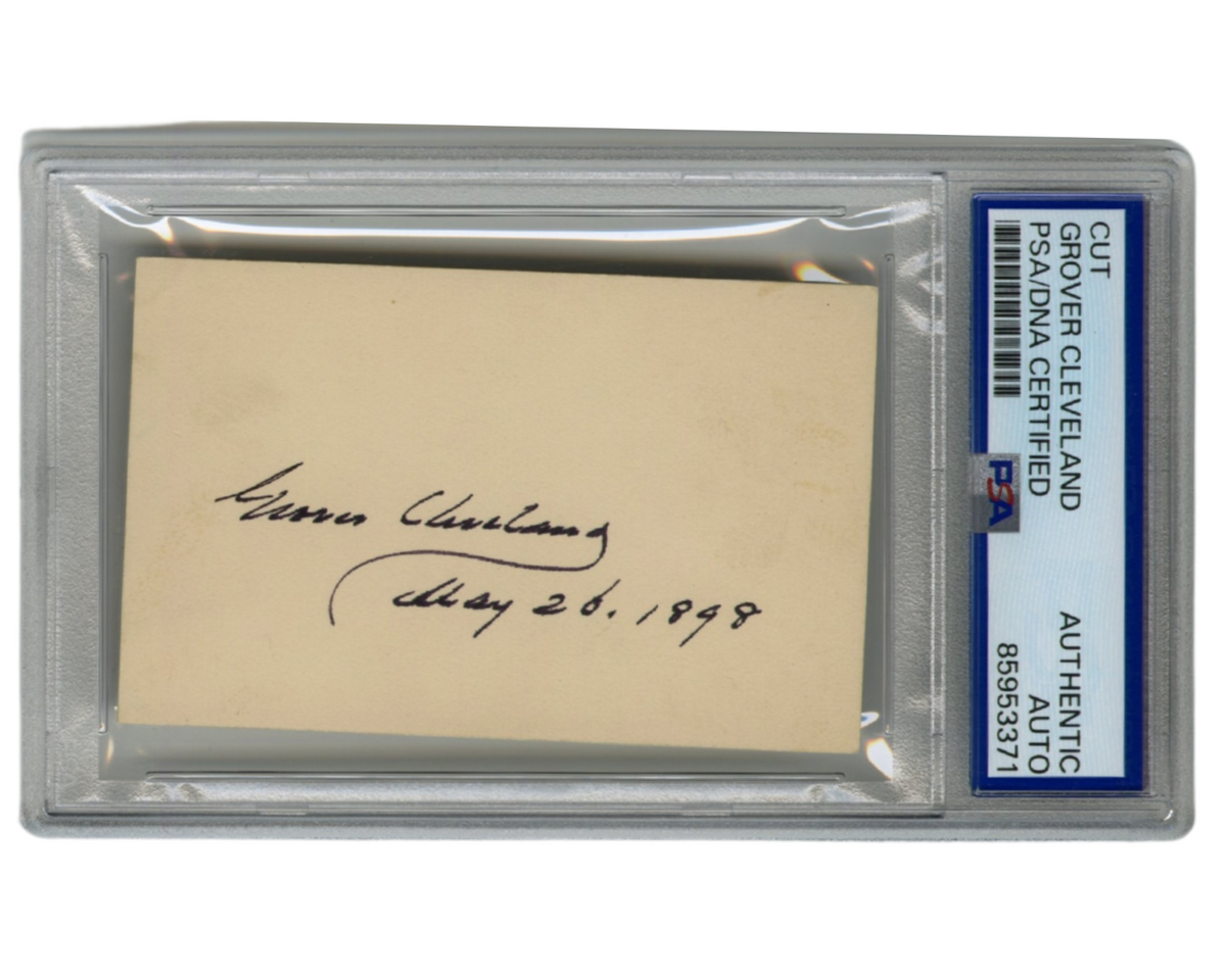 President Grover Cleveland Signed Cut / Card PSA Auto - Gorgeous!