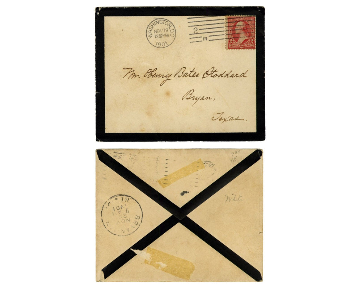William McKinley Mourning Card Sent By Ida Post Assassination to Confederate Gen