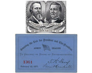 "Stolen Election" Hayes - Tilden Ticket to House, A Rarity!