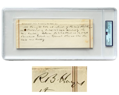 President Rutherford B. Hayes Twice Signed Deed Document w/ 40+ Words PSA Auto