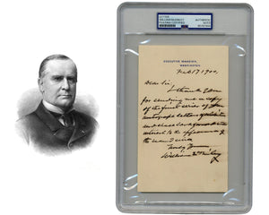 Very Rare William McKinley Handwritten & Signed Letter As President PSA Auto