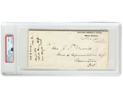 Civil War Key Confederate Adj. General Samuel Cooper Signed Envelope PSA Auto