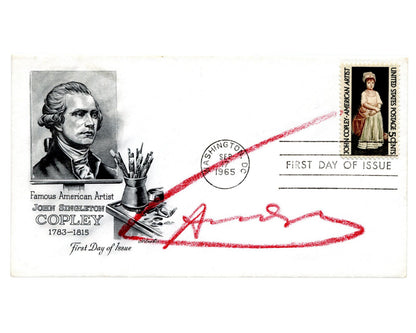 Andy Warhol Signed 1965 John Singleton Copley First Day Cover JSA Authenticate