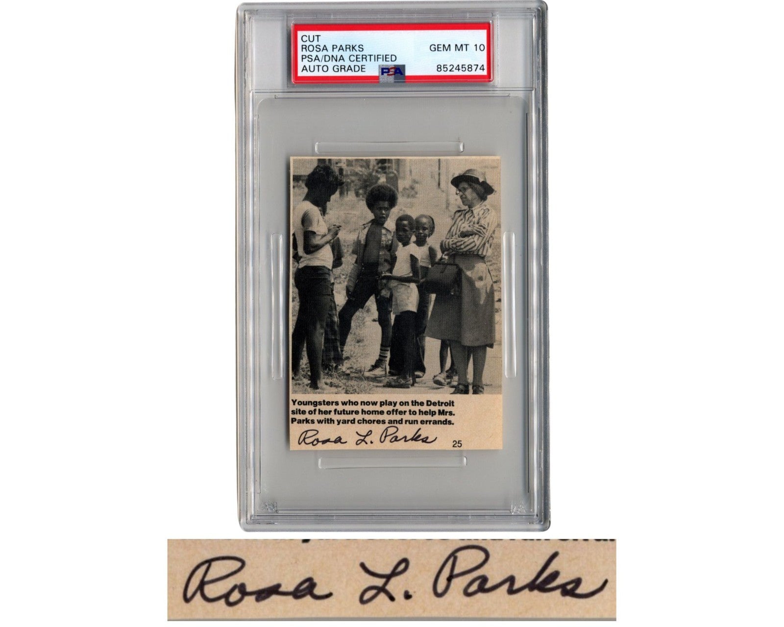 Civil Rights Icon Rosa Parks Signed Newspaper Cut PSA Gem Mint 10 Auto