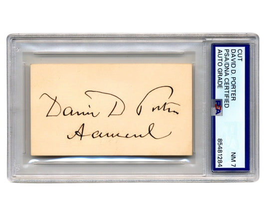 Admiral DAVID D. PORTER Signed Cut PSA Auto - Union Civil War Hero!