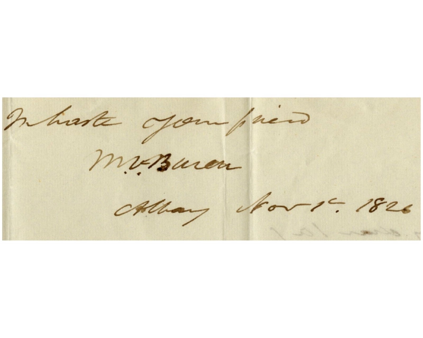 President Martin Van Buren Signed Letter Defending Estate Of NYer! PSA Auto
