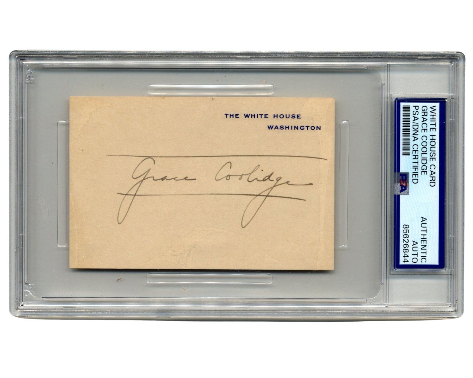 First Lady Grace Coolidge Signed White House Card PSA Auto