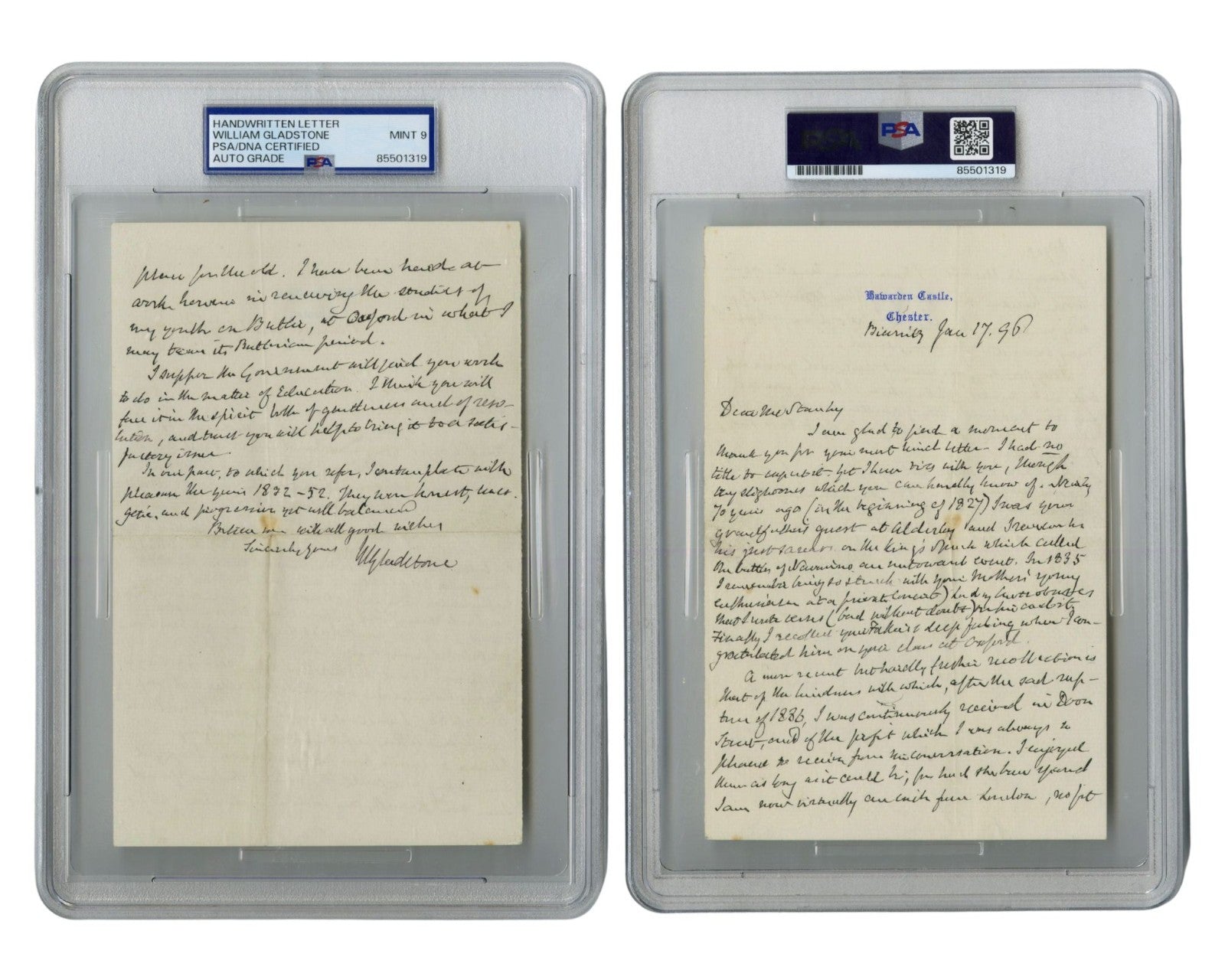 British Prime Minister William Ewart Gladstone Gorgeous Signed Letter PSA Mint 9