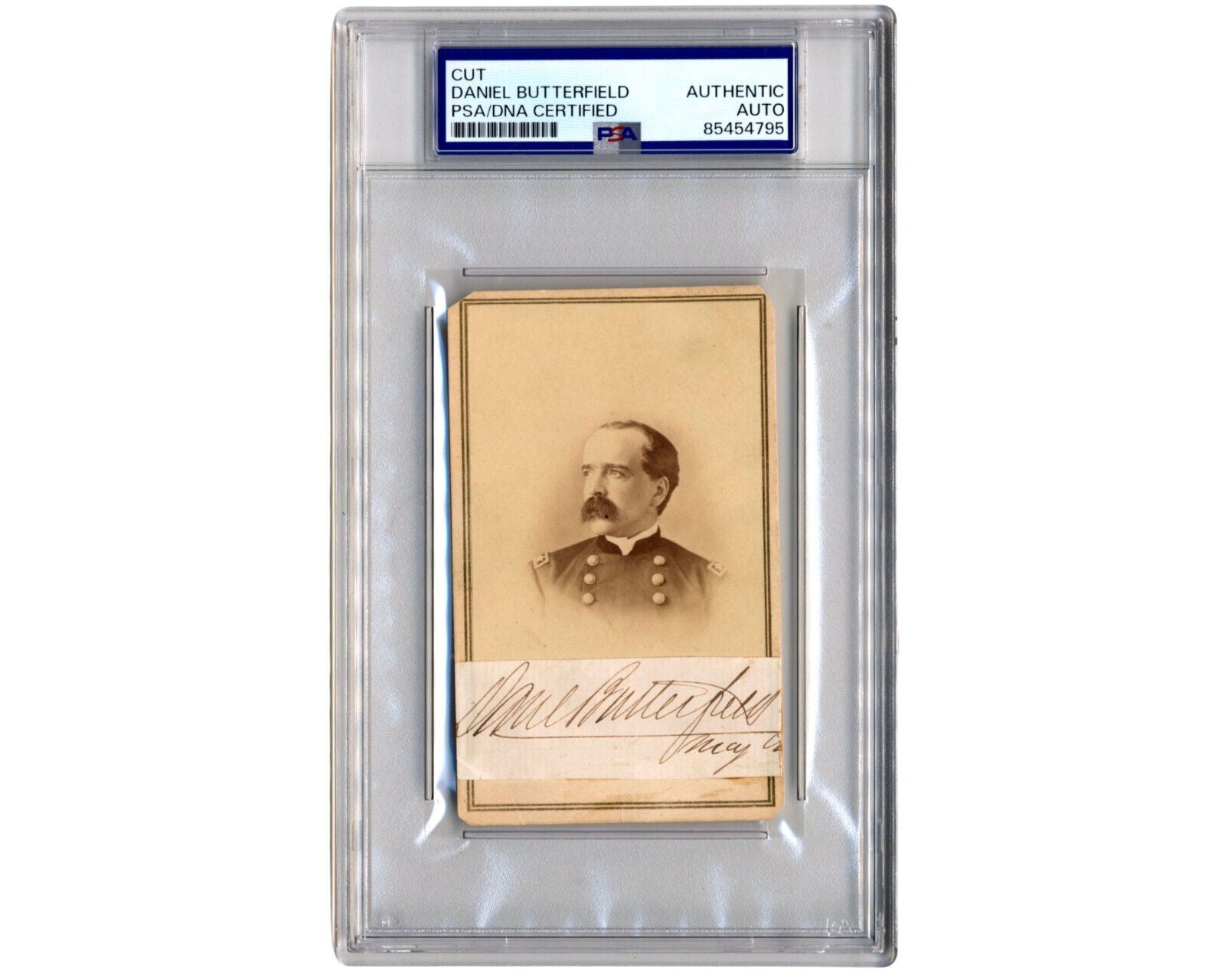 Union Civil War Gen. DANIEL BUTTERFIELD Cut Auto w/ Gardner CDV - He Wrote TAPS!