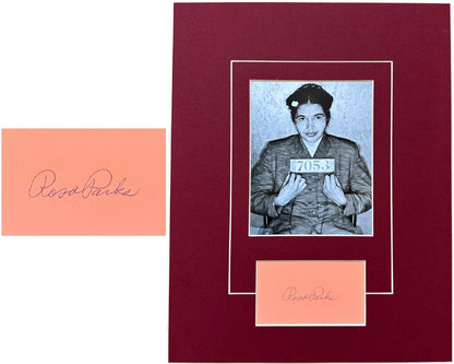 Civil Rights Icon Rosa Parks Signed Mugshot Matte Display! Bold Auto! JSA