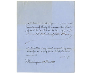 President Rutherford B. Hayes Signed Pardon of Whiskey Smuggler! PSA Auto