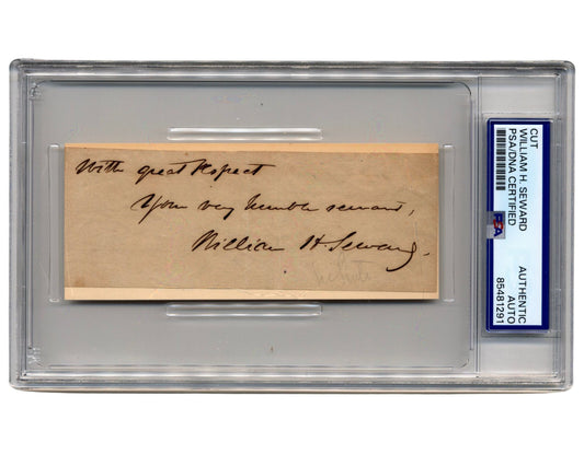 Lincoln's Secretary of State WILLIAM H. SEWARD Signed Cut PSA Auto